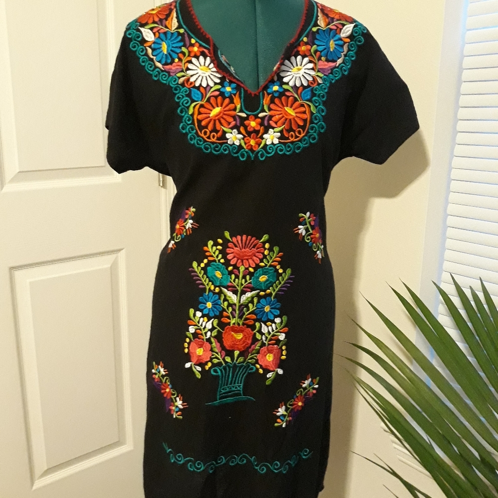 Embroidered Traditional Mexican Dress
